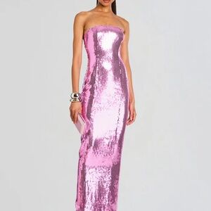 Sequin Strapless Dress Retrofete Ember Sequin Dress Pink